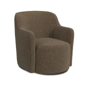 Threshold 655258866252 Upholstered Swivel Accent Chair Dark Brown Boucle Polyester Plywood Frame