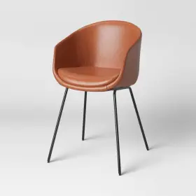 80744818 Threshold Mossman Faux Leather Tub Dining Chair Brown -