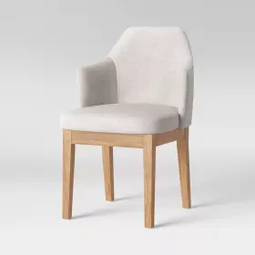 80894326 Threshold Kinston Curved Back Upholstered Dining Chair Linen -