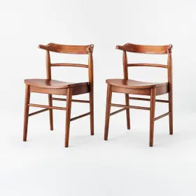82267514 Threshold 2pk Kaysville Curved Back Wood Dining Chairs Walnut - Designed With