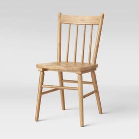 Threshold 840307041029 Set Of 2 Hassell Wood Dining Chair Natural Rubberwood Frame Farmhouse Style