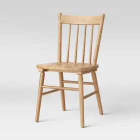 Threshold 840307041029 Set Of 2 Hassell Wood Dining Chair Natural Rubberwood Frame Farmhouse Style