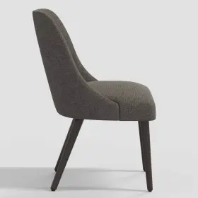 87815828 Threshold Geller Modern Dining Chair In Textured Linen Zuma Charcoal - Espresso