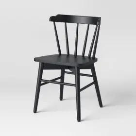 88994969 Threshold Wooden Barrel Dining Chair Black Kd - Curved Back Wood Frame