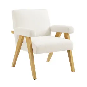 89635941 Threshold Textured Woven Upholstered Arm Accent Chair Cream Boucle -