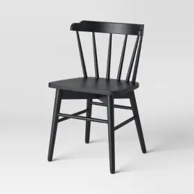 89920148 Threshold Wooden Barrel Dining Chair Black Fa - Curved Back No Assembly