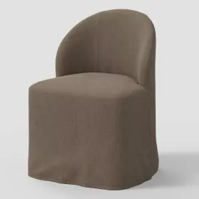 93814436 Threshold Tub Slipcovered Dining Chair In Performance Textured Weave Driftwood -