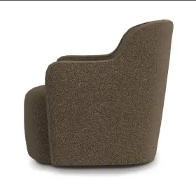 K8727 Threshold Upholstered Swivel Accent Chair Dark Brown Boucle Polyester Plywood Frame
