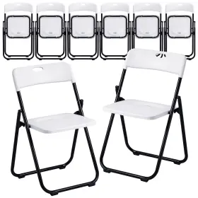Dea-thyle-45 Thyle 8 Pcs Plastic Folding Chairs Bulk 350lb Weight Capacity Chair Portabl