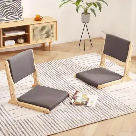 Tiita 313100989992 Floor Chair With Back Support Foldable Meditation Tatami Chairs Backrest