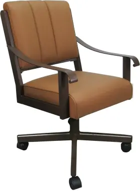 Tobias Designs 611834713785 Leather Memphis Dining Caster Chair Swivel Tilt - Brown On
