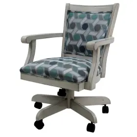 Tobias Designs 686175857511 Mango 37 Inch Wood Caster Chair With Wheels In Camber Seaglass Green