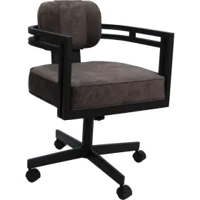 Tobias Designs 717052669986 Swivel Metal Dining Caster Chair - Madir Outlier Ash Fabric Black Frame