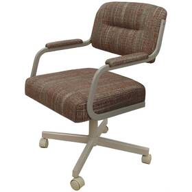 Tobias Designs M110c Watmd Be Swivel Metal Dining Caster Chair- M-110 - Red Fabric Beige Frame