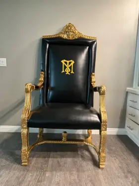 Tony Montana 435900817879 Scarface Al Pacino Designer Film Movie Prop Seat Throne Gold Chair