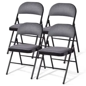 Topb001786 Topbuy Fabric Padded Folding Chair Portable Pack Of 4