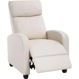 Topeakmart 916253223599 Recliner Chair Leather Modern Single Reclining Sofa Home Theater Seating Black