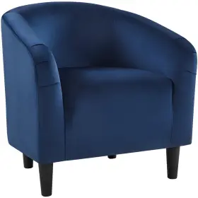 Tm2can000601 Topeakmart Velvet Accent Chair Modern Barrel For Living Room Bedroom Sturdy