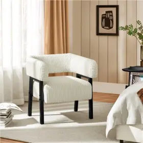 Tm33n0000201 Topeakmart Corduroy Barrel Accent Chair With Solid Wood Legs Pocket Coiled Seat