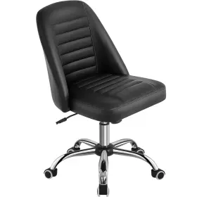 Tm7rr8000101 Topeakmart Pu Leather Mid Back Office Chair Armless Computer Task Swivel Vanity