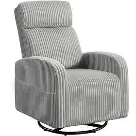 Tmatlj0001 Topeakmart 360-degree Swivel Nursing Glider Chair Rocker Light Gray