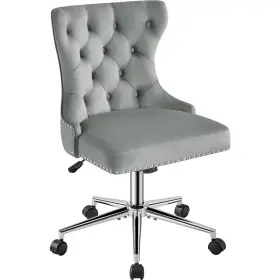 Tmgic6000101 Topeakmart Modern Velvet Upholstered Home Office Chair Vanity Swivel For Make Up