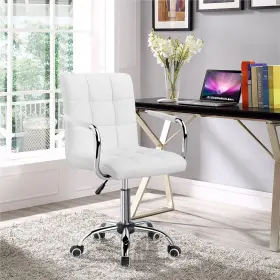 Tminkv000401 Topeakmart Adjustable Mid Back Pu Leather Swivel Office Chair With Armrests Used