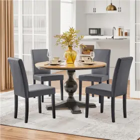 Tmmf330005 Topeakmart 4pcs High Back Padded Faux Leather Dining Chairs Kitchen For Home Used