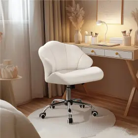 Tmsfx60002 Topeakmart Adjustable Rolling Velvet Desk Chair With Tufted Shell-shaped Back Used