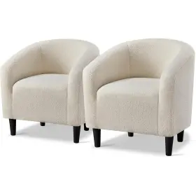 Tmtdqj0001 Topeakmart Accent Chair Sherpa Barrel With Soft Padded And Sturdy Legs