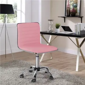 Tmut7a0003 Topeakmart Pu Leather Low Back Armless Swivel Computer Chair Office Pink Used