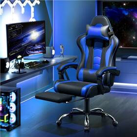 Topeakmart Tmxv610003 High Back Ergonomic Gaming Chair Adjustable With Massage Lumbar Support Used