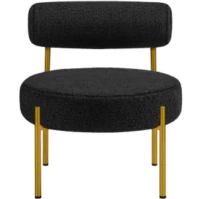 Tp0015 Topeakmart Modern Vanity Chair Boucle Fabric Accent With Gold Metal Legs For Livi