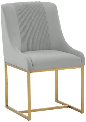 Tov Furniture 793580625861 Lisa 20 1/2 Inch Wide Gray Pleated Velvet Dining Chair