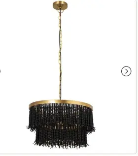 Tov-d41 Tov Furniture Furniturekrish Beaded Pendant Black