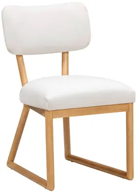 Tov-d54337 Tov Furniture Bobbie 18 3/4 Inch Wide Wood And Cream Fabric Modern Dining Chair