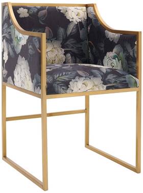 Tov Furniture Tov-d6349 Atara Floral Velvet Gold Chair