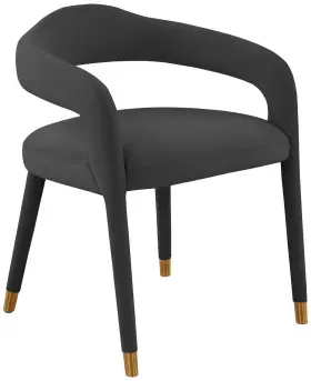 Tov-d68415 Tov Furniture Lucia 22 1/2 Inch Wide Black Velvet Modern Dining Chair