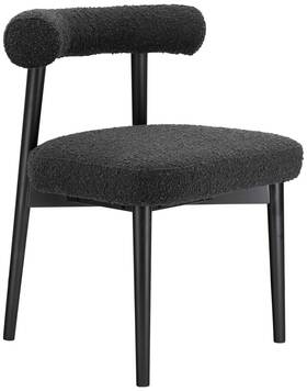 Tov Furniture Tov-d68758 Spara 23 Inch Wide Black Boucle Fabric Modern Side Chair