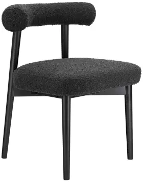 Tov-d68758 Tov Furniture Spara 23 Inch Wide Black Boucle Fabric Modern Side Chair