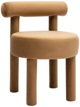 Tov Furniture Tov-d68803 Carmel 21 1/2 Inch Wide Modern Cognac Velvet Fabric Dining Chair