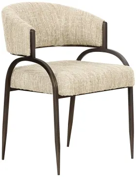 Tov-d69053 Tov Furniture Tatum Cream Textured Performance Boucle Dining Chair