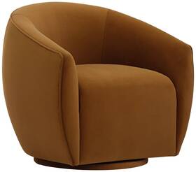 Tov Furniture Tov-s54370 Jordan Cognac Velvet Swivel Armchair