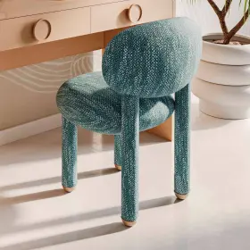Tov-s69032 Tov Furniture Manu 20 1/2 Inch Wide Modern Knubby Teal Performance Fabric Side Chair