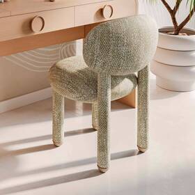 Tov Furniture Tov-s69033 Manu 20 1/2 Inch Wide Knubby Beige Performance Fabric Side Chair