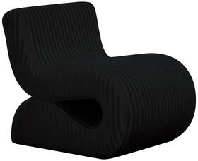 Tov Furniture Tov-s69039 Senna 22 Inch Wide Black Corduroy Fabric Oversized Modern Accent Chair