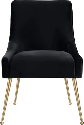 Tv-tov-d6179 Tov Furniture Beatrix Ultra Modern Velvet Upholstered Dining Side Chair 22 Inch Comfortable Black