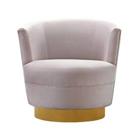 Tov Furniture Tv-tov-s6157 Glam Noah Velvet Swivel Chair With Metal Base In Blush