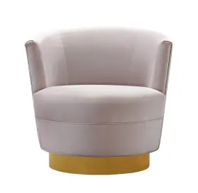 Tv-tov-s6157 Tov Furniture Glam Noah Velvet Swivel Chair With Metal Base In Blush