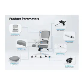 Yq005-2-gey-us Tralt Ergonomic Office Chair - Comfy Desk With Back Support